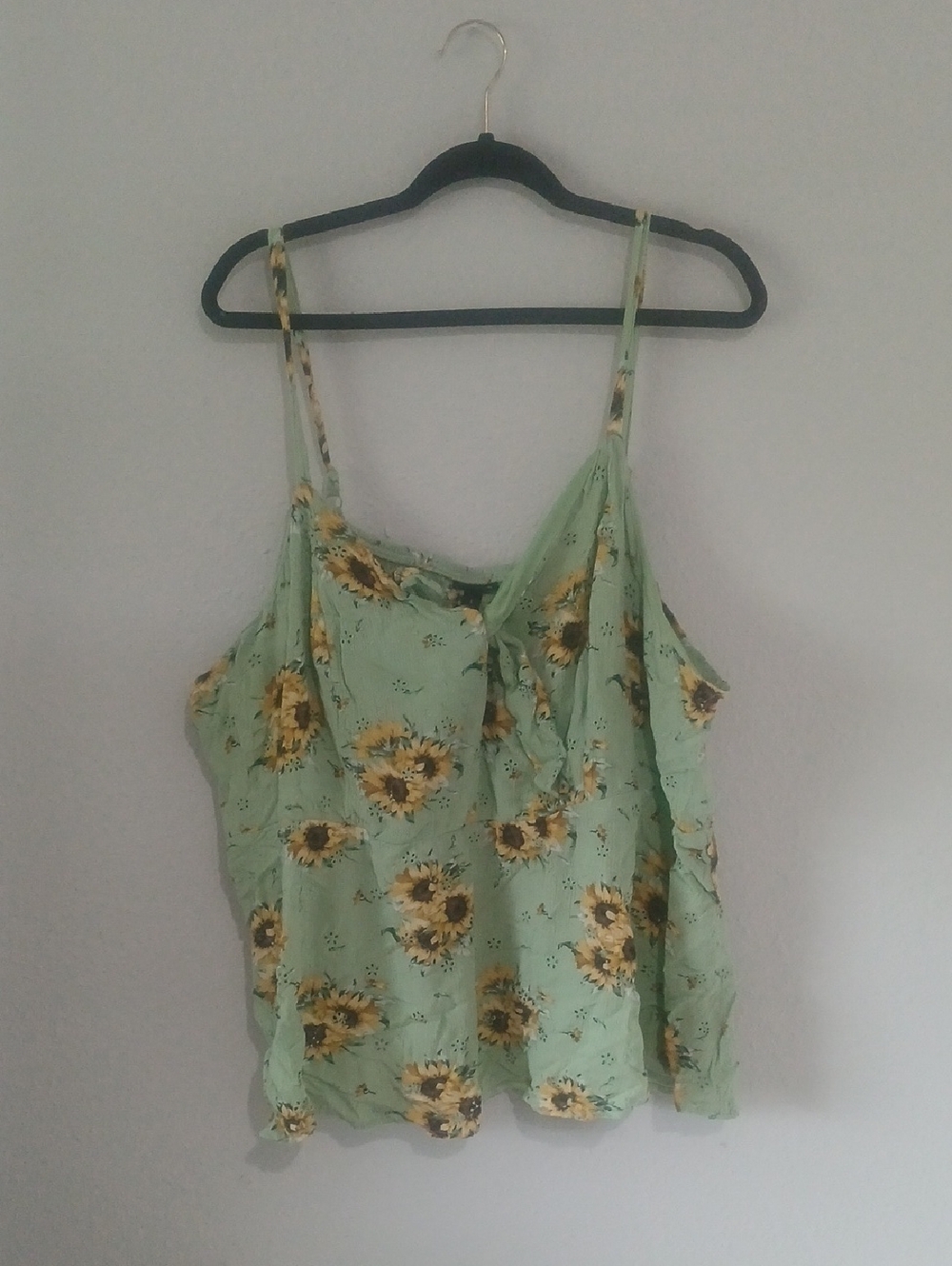 Sunflower Print Mint Green Cami Top